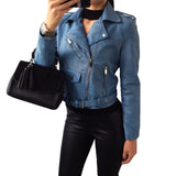 Colorful Apparel 2016 New Fashion Women  Faux Leather Jackets Lady Bomber Motorcycle Cool Outerwear Coat with Belt  CA573