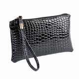 Women Solid Alligator Crocodile Leather Clutch Handbag Coin Purse High Quality Bag Aug15