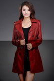 Leather Jacket Women Top Fashion New Plus Size Slim Dual Use Pu Removable Ladies Faux Synthetic Long Leather Trench Coat Female