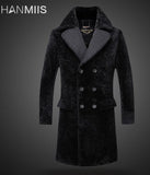 Man leather jacket Lengthen Fur Leather Garments Men's Coat  Men's Windbreaker Jacket Coat  Sheepskin Fur Coat