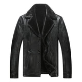 Foreign trade sheepskin winter wool men's leather jacket plus thick velvet Garment Casual flocking Leather Jacket Men's Clothing