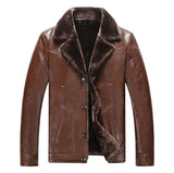 Foreign trade sheepskin winter wool men's leather jacket plus thick velvet Garment Casual flocking Leather Jacket Men's Clothing