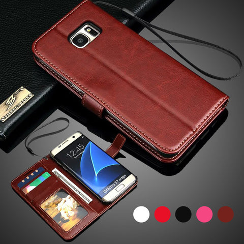 For Samsung Galaxy S7 Case Stand Wallet Strap Flip PU Leather Case For Samsung Galaxy S7 Edge S6 Edge S6 S5 Note 5 Note 4 Case