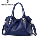 Herald Fashion Designer Women Handbag Female PU Leather Bags Handbags Ladies Portable Shoulder Bag Office Ladies Hobos Bag Totes